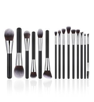 15pcs Black Makeup Brush Set